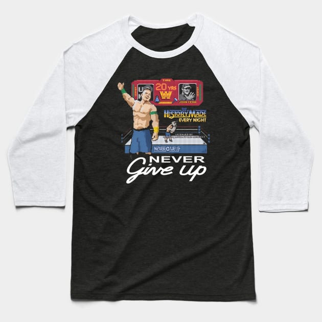 John Cena 20 Years Never Give Up Baseball T-Shirt by Holman